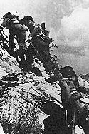 Soldiers ascending Monte Cassino