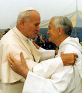 Brother Roger with Pope John Paul II