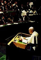 Pope John Paul II at the United Nations